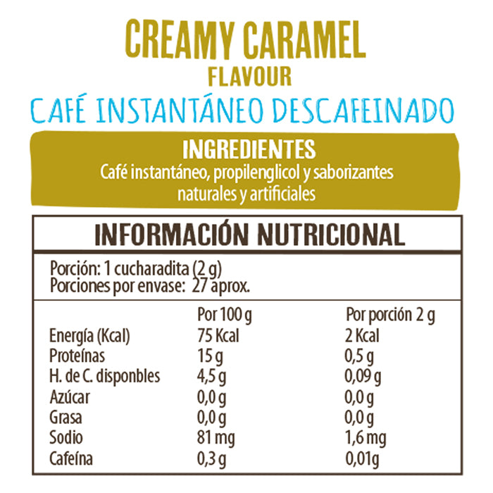 Frasco Descafeinado Creamy Caramel 50 g