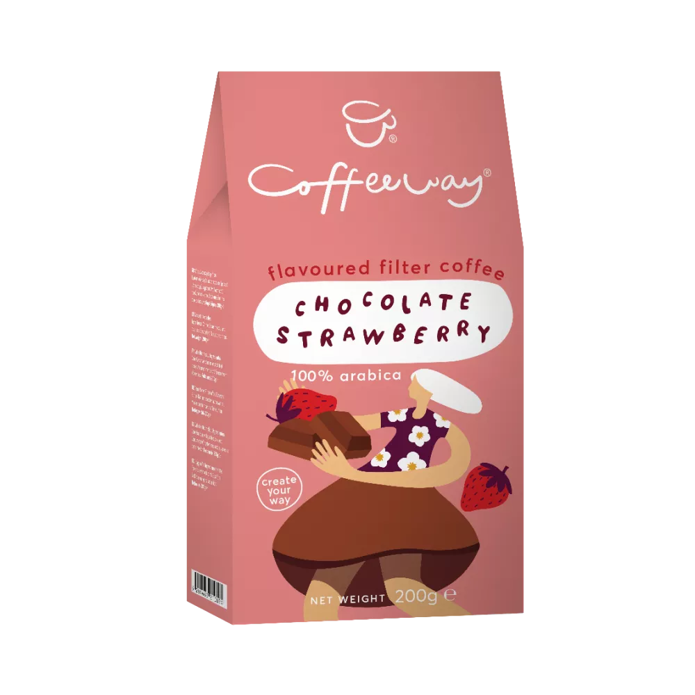 Café molido sabor Chocolate Strawberry CoffeeWay 200 gr
