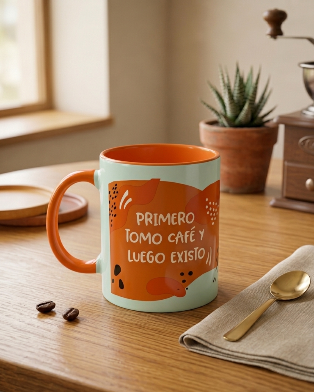 Taza Primero tomo café y luego existo