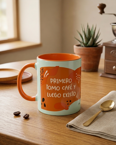 Taza Primero tomo café y luego existo
