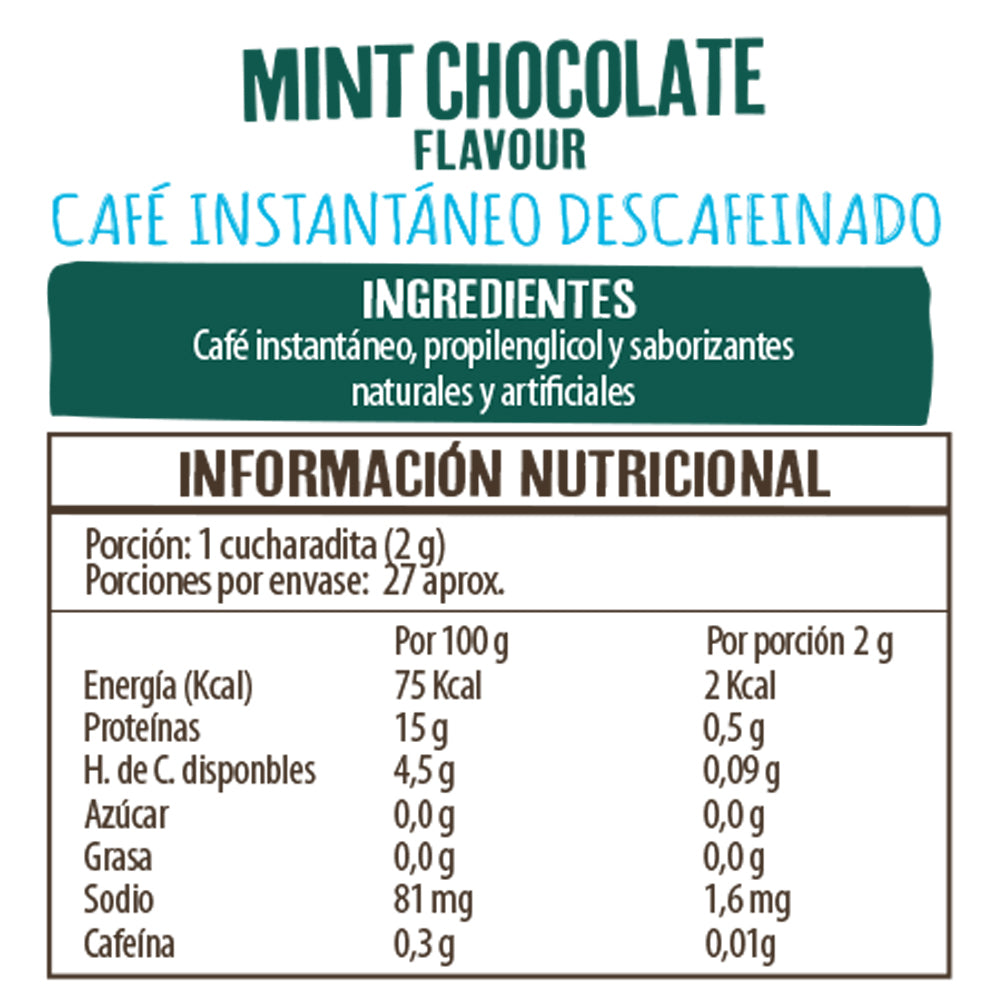 Frasco Descafeinado Mint Chocolate 50 g