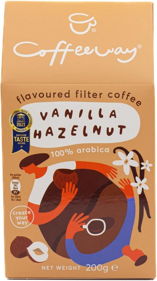 CAFÉ EN GRANO MOLIDO VAINILLA HAZELNUTT COFFEWAY 200 GR - Imagen 3